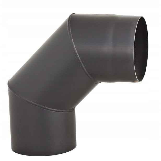 Černé Pevné Koleno Darco Fi 120 MM 90 Stupňů Do Krbu Kozí Pece