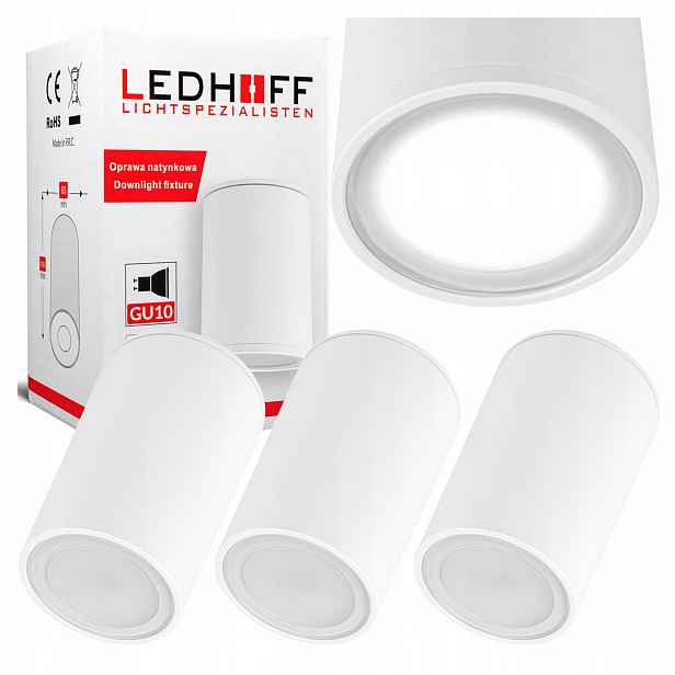 Halogenové svítidlo Led trubice GU10 do koupelny Bílá Voděodolná kulatá x3