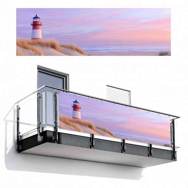 MuchoWow BALKONOVÁ ZÁSTĚNA Maják - duny - západ slunce 300x90 cm