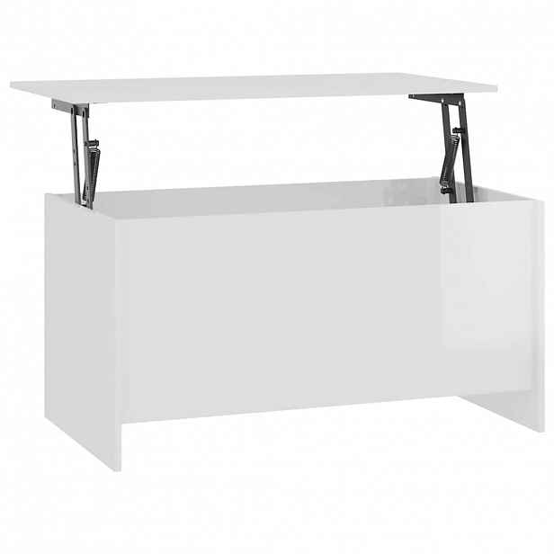 vidaXL Konferenční stolek lesklý bílý 102x55,5x52,5cm kompozitní dřevo