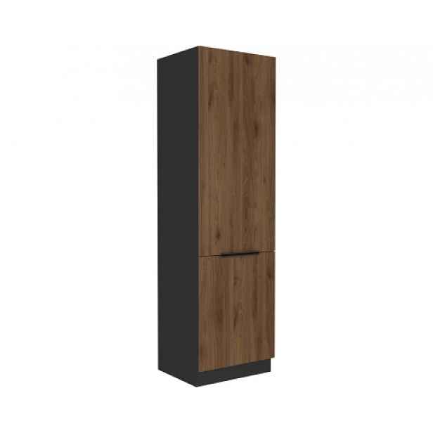 Kuchyňská skříň pro vestavnou lednici Monza, 60 cm, ořech/černá