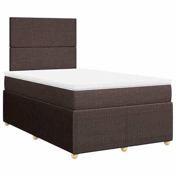vidaXL Box spring postel s matrací tmavě hnědá 120x200 cm textil