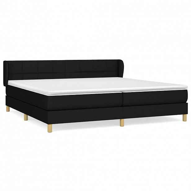 vidaXL Box spring postel s matrací černá 200x200 cm textil