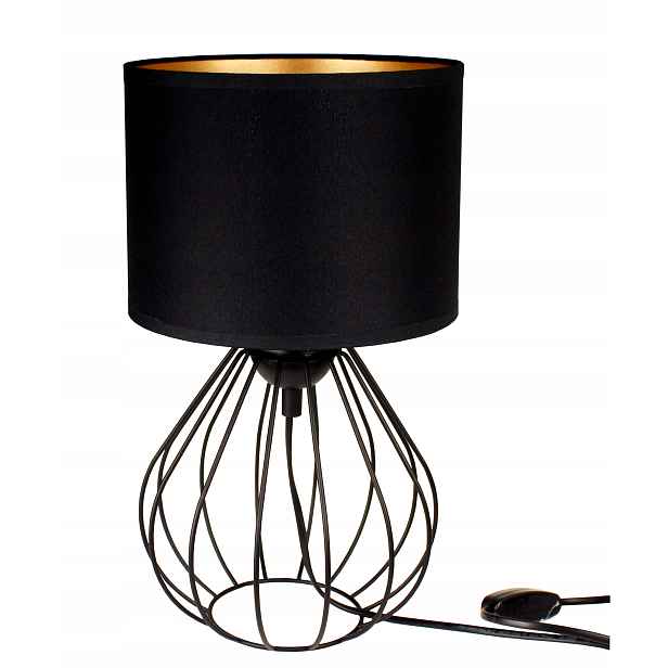 Stolní lampa noční Abažur Led lampa do obývacího pokoje ložnice černá zlatá
