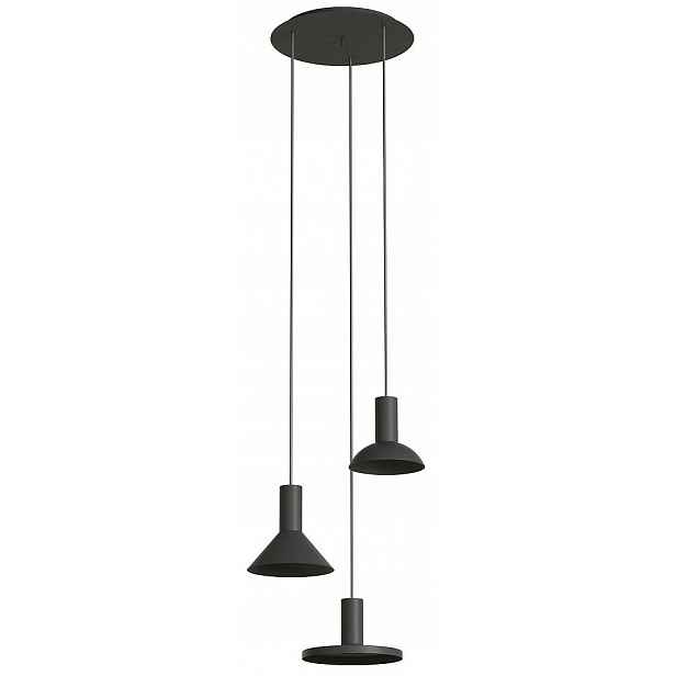 Závěsná lampa Hermanos Černá 3xGU10 Stropní Svítidlo do pokoje do obývacího pokoje Dům