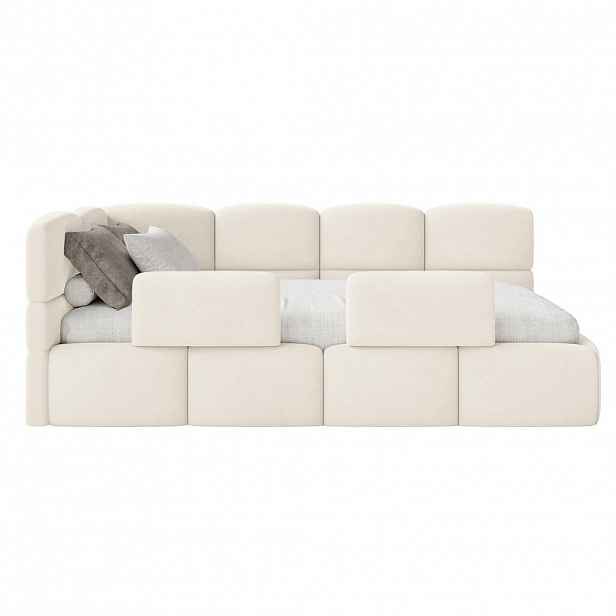 Selsey DĚTSKÁ POSTEL Cloudy krémová 120 cm, velur