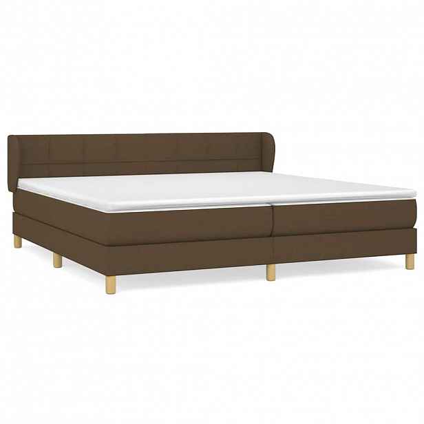 vidaXL Box spring postel s matrací tmavě hnědá 200x200 cm textil