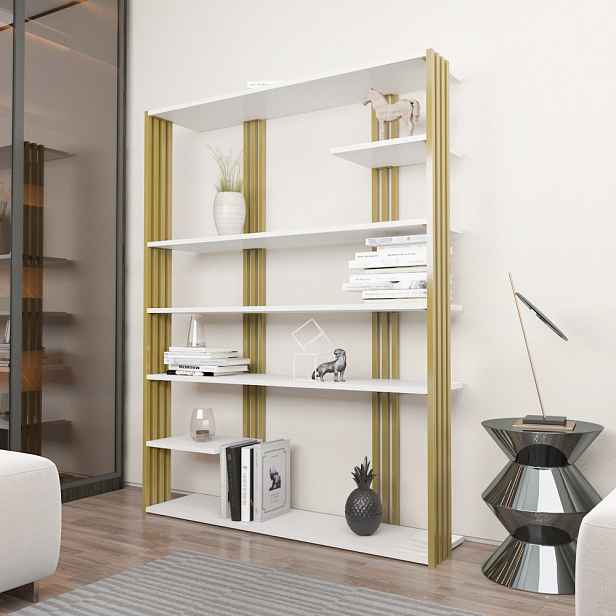 Knihovna Jenny - White, Gold