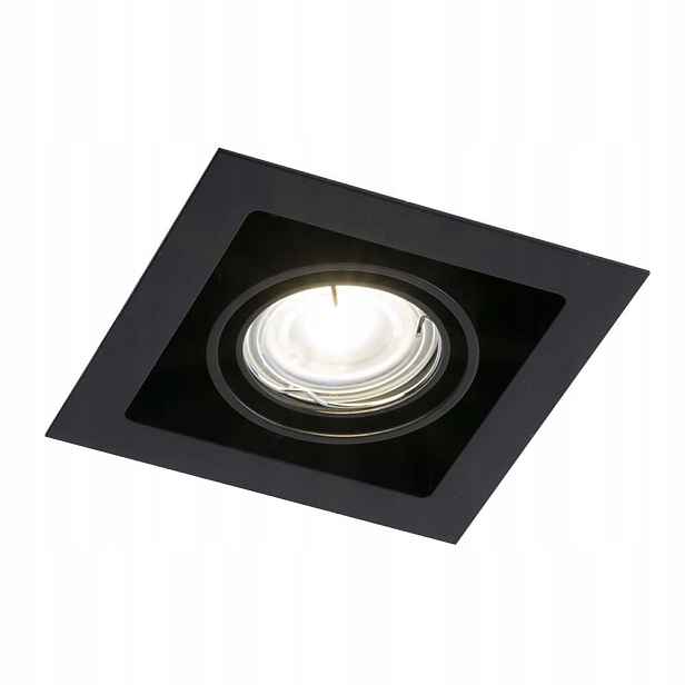 Lampa zapuštěné bodové svítidlo nastavitelné, černá, čtvercová, 12 cm Shilo