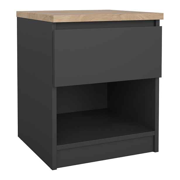Tmavě šedý noční stolek Naia – Tvilum