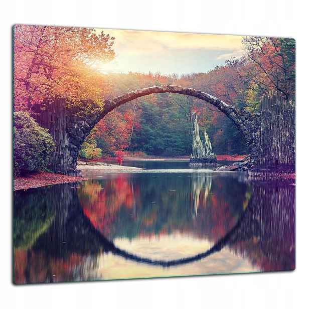 Skleněná Ochranná Deska Panel Lepidlo 65x60 Krajina