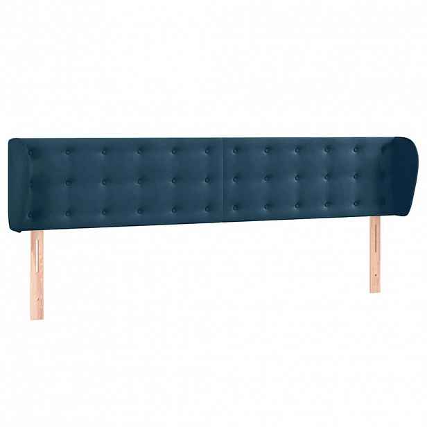 vidaXL Čelo postele typu ušák tmavě modré 183x23x78/88 cm samet