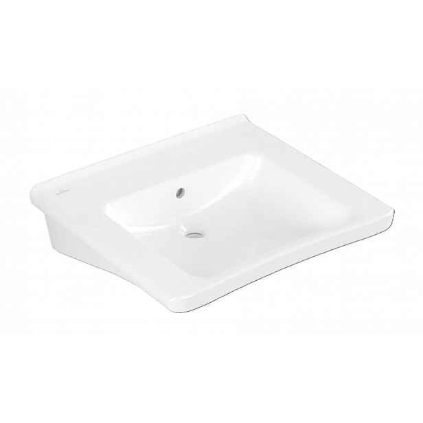 Villeroy & Boch ViCare - Umyvadlo 60x55 cm, s přepadem, bez otvoru pro baterii, CeramicPlus, AntiBac, alpská bílá 4A8062T2