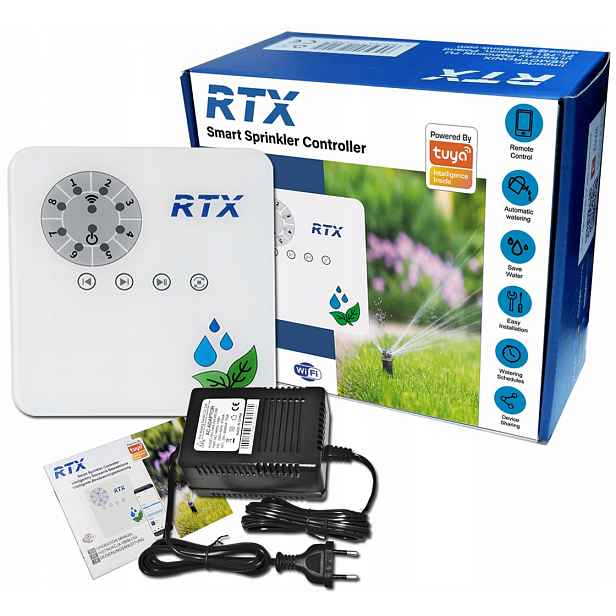 Rtx Ovladač zavlažování zahrady Tuya WiFi 8 Zón Časovač & Počasí