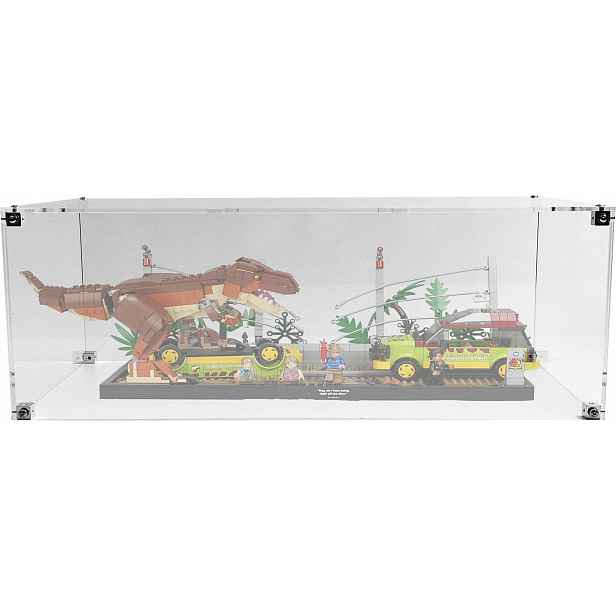 Vitrína Drewlandia pro stavebnici Lego 76956 Jurassic Tyranosaurus ve volné přírodě
