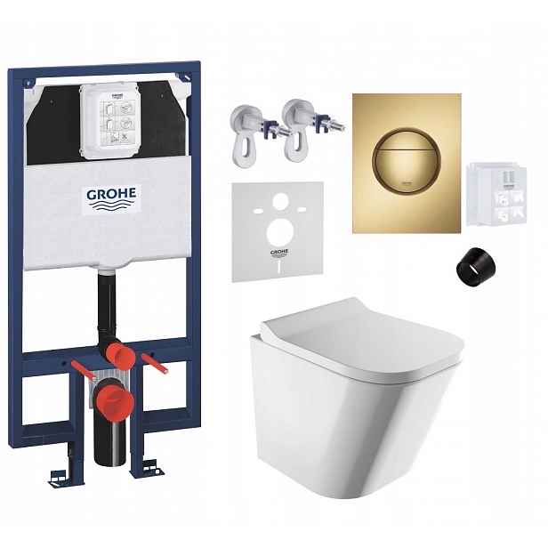 7v1 Podomítkový Wc set s podstavcem Grohe Slim Wc mísa Rim Omnires tlačítko