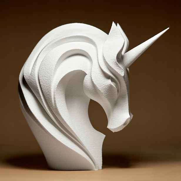 Jednorožec Geometrická figurka Soška Dekorace Dárek 3D tisk 20 cm