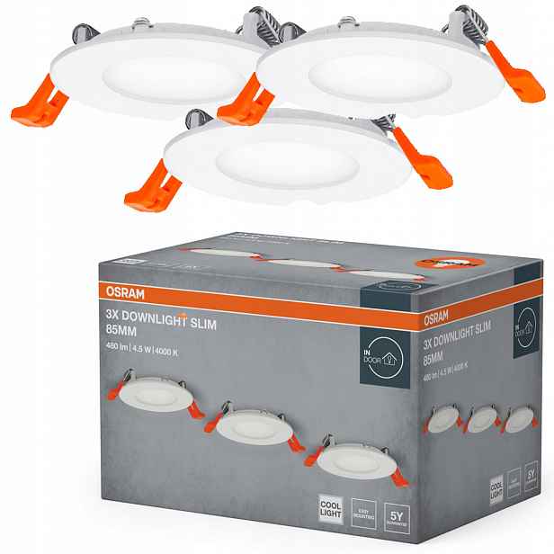 3x Podomítkové stropní svítidlo Halogenové Led Kulaté Stropní Svítidlo Spot 4,5W 240lm 4000K
