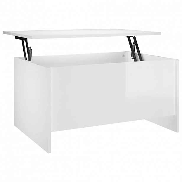 vidaXL Konferenční stolek lesklý bílý 80x55,5x41,5 cm kompozitní dřevo
