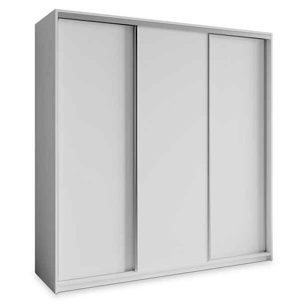 MASSENO ŠATNÍ SKŘÍŇ S POSUVNÝMI DVEŘMI NISSE, 180/205/60 cm 3dveřová se zásuvkami, bílá