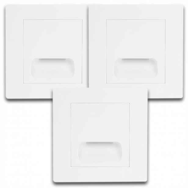 3x Bílá Schodišťová Lampa Led Osvětlení Schodů Bílá Schodišťová Lampa