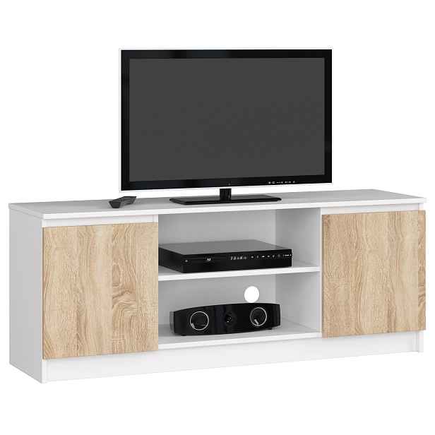 Ak furniture TV stolek Beron 140 cm bílý/sonoma