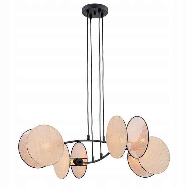 Černá krémová závěsná lampa do obývacího pokoje, 4 body, nastavitelná, Emibig