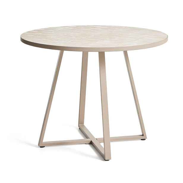 Kulatý zahradní jídelní stůl s keramickou deskou ø 120 cm Tella – Kave Home