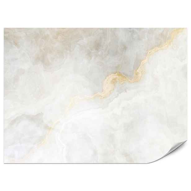 Muralo FOTOTAPETA do Obývacího Pokoje Jemný Mramor Zlaté Akcenty 500x350