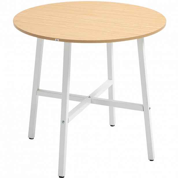 OKWISH JÍDELNÍ stůl 80/80/76 cm přírodní z překližky s kovovou konstrukcí pro 4 osoby