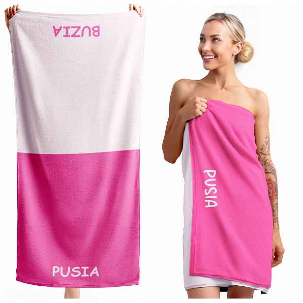 Ručník Pusia Buzia Vtipný Dárek 150 X 70 CM Velký Ručník
