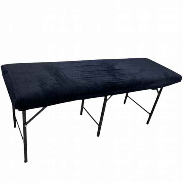 Velurový potah na kosmetické lůžko pro masáž 65 x 185 cm Černý