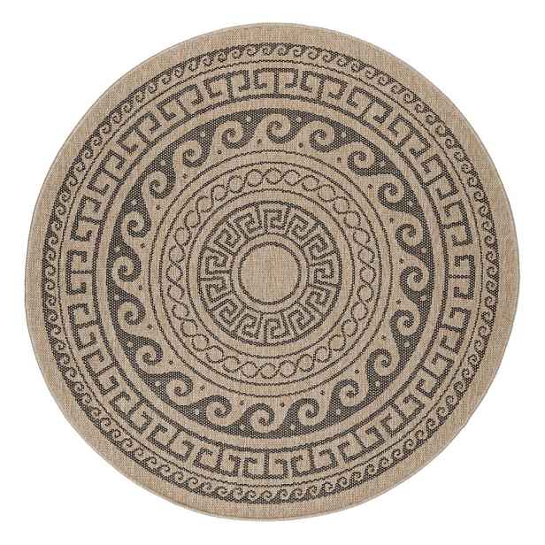 Černo-béžový kulatý venkovní koberec ø 80 cm Comilla – Ayyildiz Carpets