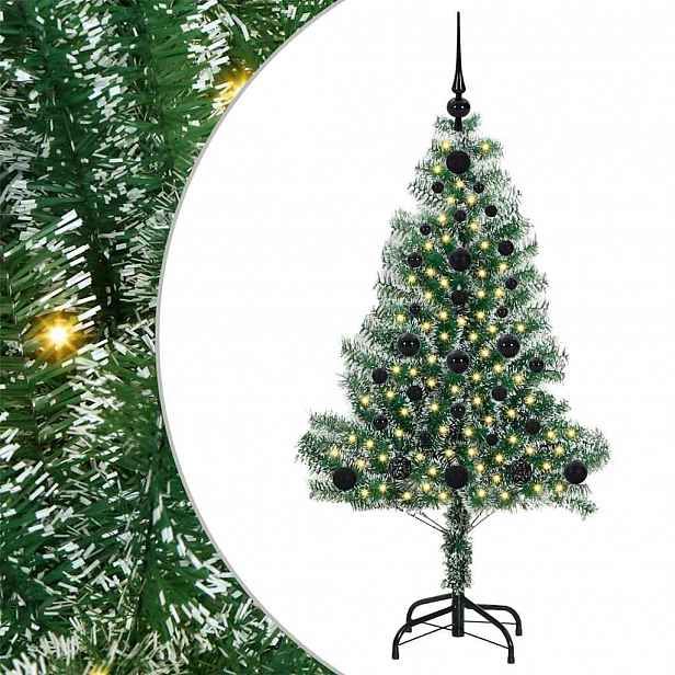 vidaXL Umělý vánoční stromeček se sněhem a LED osvětlením 120 cm