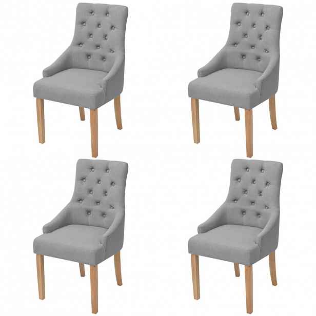 vidaXL Jídelní židle 4 ks světle šedé textil