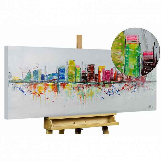 KUNSTLOFT RUČNĚ MALOVANÝ AKRYLOVÝ OBRAZ ŠEDÝ, 120/60 CM