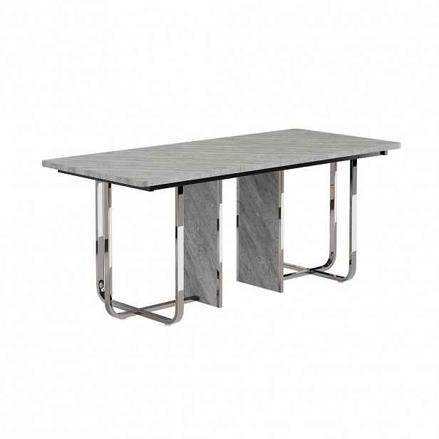 OKWISH JÍDELNÍ stůl 180/80/75 cm šedý z MDF a kovu pro 6–8 osob
