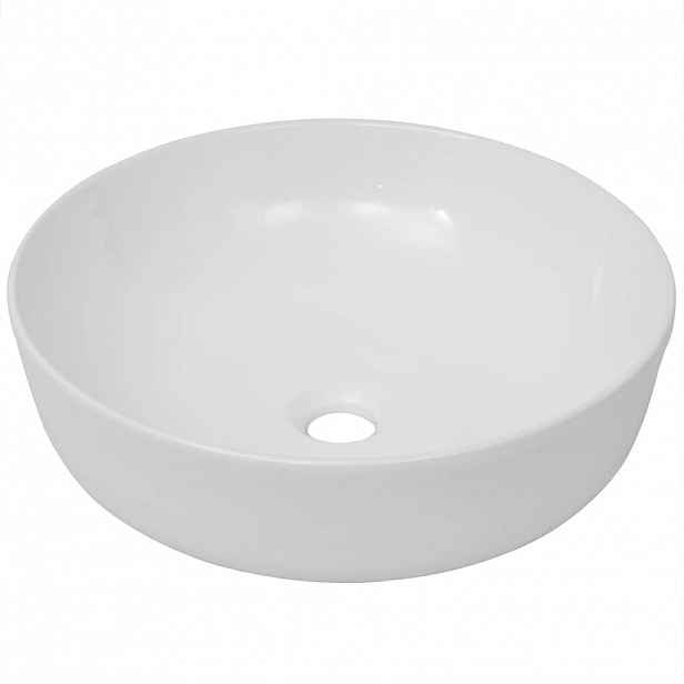 vidaXL Umyvadlo kulaté keramické bílé 41,5x13,5 cm