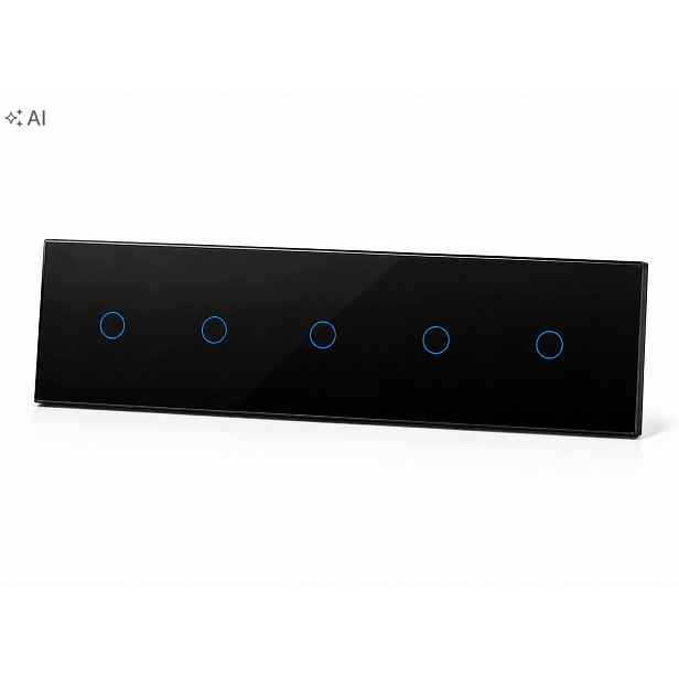 Dotykový Spínač Světla 1+1+1+1+1 Sklo 5 Tlačítek Led Skleněný Vypínač