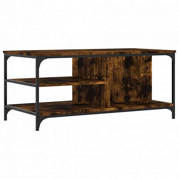 vidaXL Konferenční stolek kouřový dub 100x50x45 cm kompozitní dřevo