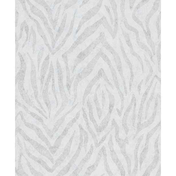 Tapeta Vzor Zebra Vinylový Zvířecí Motiv Bílá Stříbrná