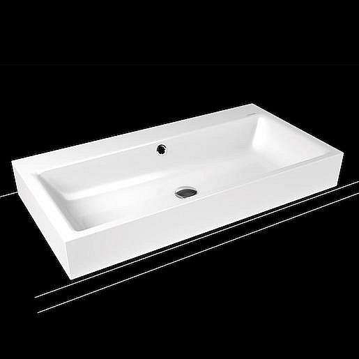 Umyvadlo na desku Kaldewei Puro 3158 90x46 cm alpská bílá bez otvoru pro baterii 900806003001