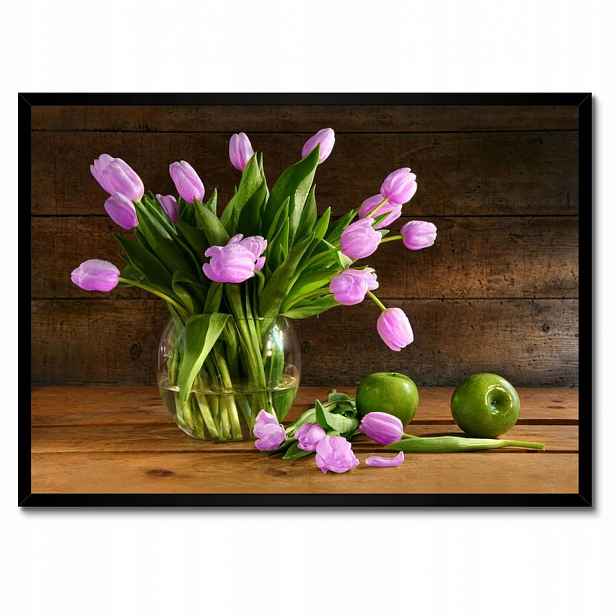 Plakáty v rámu 70x50 Fialové tulipány