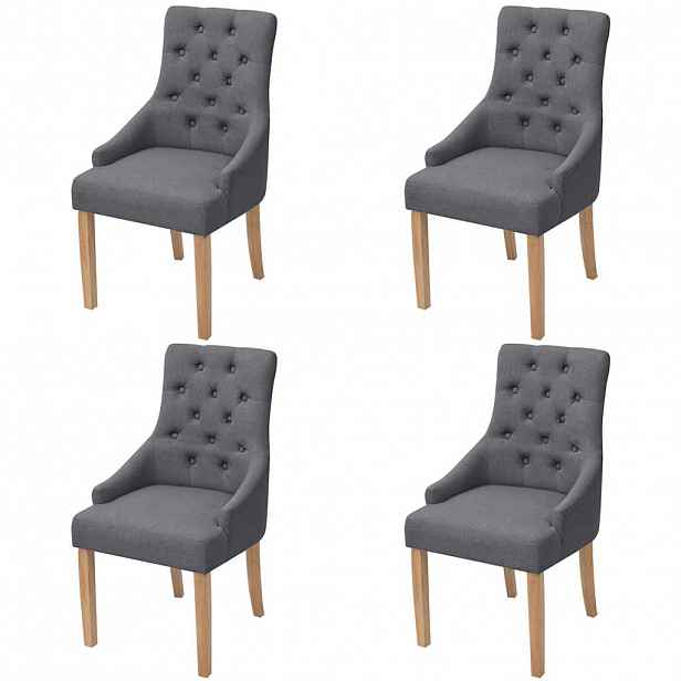 vidaXL Jídelní židle 4 ks tmavě šedé textil