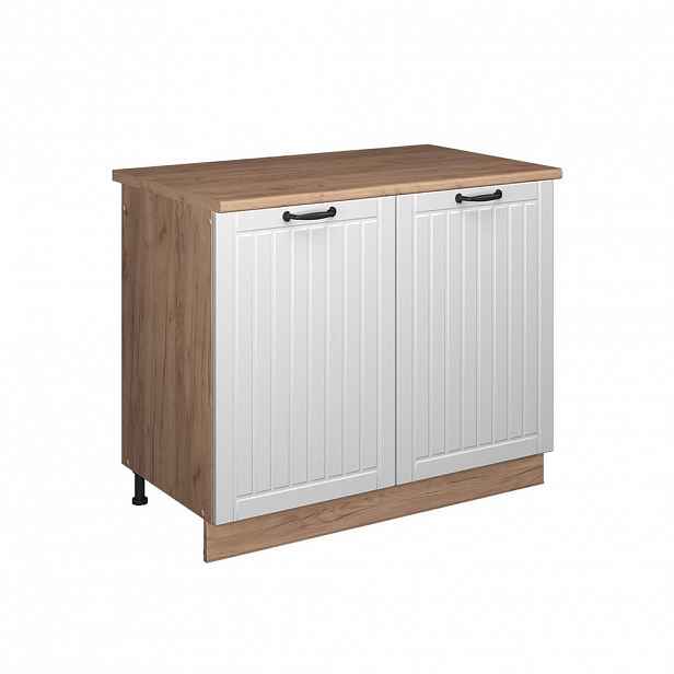 Vicco SKŘÍŇKA POD DŘEZ Fame-Line, Bílý venkovský dům/Zlatý mocný dub, 100 cm, PD Dub