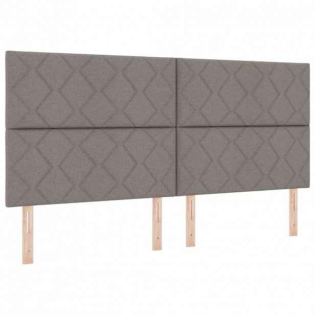 vidaXL Čelo postele Taupe textil