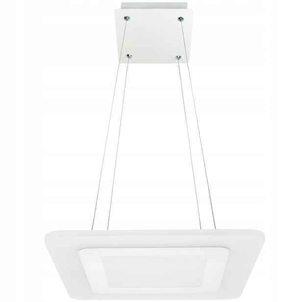 Závěsná Led lampa čtverec bílá, moderní, neutrální do obývacího pokoje, 35 cm Polux