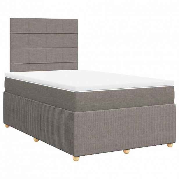 vidaXL Box spring postel s matrací taupe 120x200 cm textil