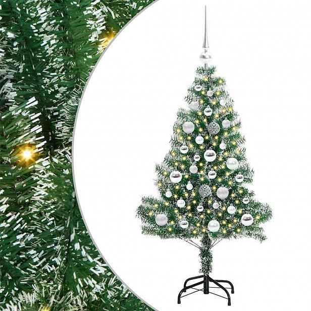 vidaXL Umělý vánoční stromeček se sněhem a LED osvětlením 120 cm