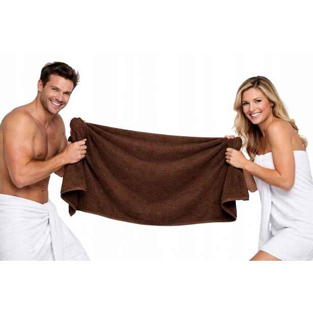 Hnědý Ručník Hotel Spa Koupelový Hrubý Ručník 600g 70x140